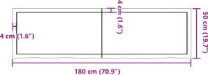 vidaXL Blat stołu, ciemnobrązowy, 180x50x(2-6) cm, lite drewno dębowe 10