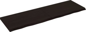 vidaXL Blat stołu, ciemnobrązowy, 160x50x(2-4) cm, lite drewno dębowe 2