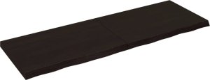 vidaXL Blat stołu, ciemnobrązowy, 180x60x(2-6) cm, lite drewno dębowe 2