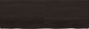 vidaXL Blat stołu, ciemnobrązowy, 180x60x(2-6) cm, lite drewno dębowe 3