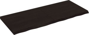 vidaXL Blat stołu, ciemnobrązowy, 120x50x(2-4) cm, lite drewno dębowe 2