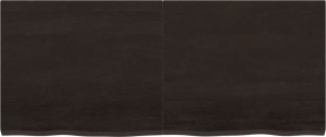 vidaXL Blat stołu, ciemnobrązowy, 120x50x(2-4) cm, lite drewno dębowe 3