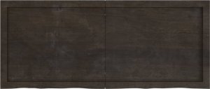 vidaXL Blat stołu, ciemnobrązowy, 120x50x(2-4) cm, lite drewno dębowe 4