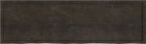 vidaXL Blat stołu, ciemnobrązowy, 200x60x(2-4) cm, lite drewno dębowe 4