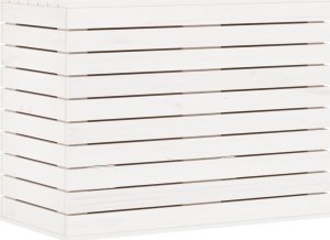 vidaXL Kosz na pranie, biały, 88,5x44x66 cm, lite drewno sosnowe 2