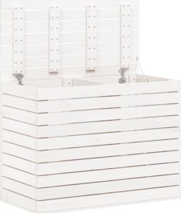 vidaXL Kosz na pranie, biały, 88,5x44x66 cm, lite drewno sosnowe 4