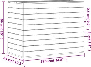 vidaXL Kosz na pranie, biały, 88,5x44x66 cm, lite drewno sosnowe 10