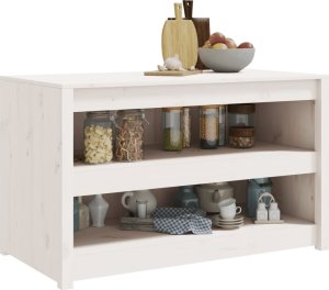 vidaXL Szafka kuchenna na zewnątrz, biała, 106x55x64cm, drewno sosnowe 3