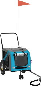 vidaXL Przyczepka rowerowa dla zwierząt, tkanina Oxford i żelazo 2