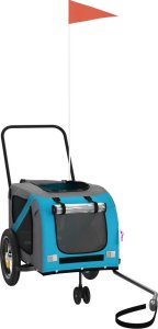 vidaXL Przyczepka rowerowa dla zwierząt, tkanina Oxford i żelazo 3