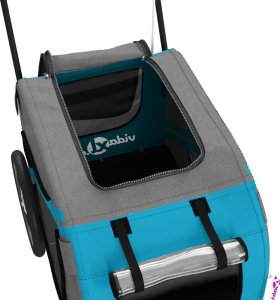 vidaXL Przyczepka rowerowa dla zwierząt, tkanina Oxford i żelazo 10