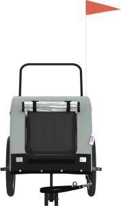 vidaXL Przyczepka rowerowa dla zwierząt, tkanina Oxford i żelazo 3