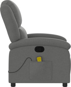 vidaXL Rozkładany fotel masujący, ciemnoszary, obity tkaniną 5