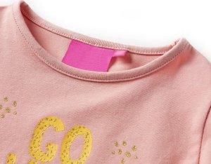 vidaXL Koszulka dziecięca z długimi rękawami, jasny róż, 140 cm 3