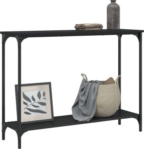 vidaXL Stolik konsolowy, czarny, 101x30,5x75 cm 3