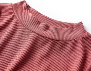 vidaXL Koszulka dziecięca z długimi rękawami, półgolf, palona czerwień, 104 3