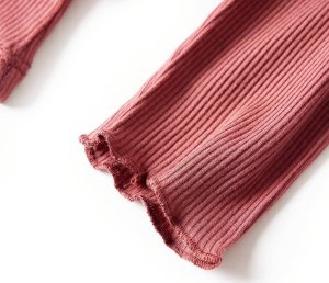 vidaXL Koszulka dziecięca z długimi rękawami, półgolf, palona czerwień, 104 5