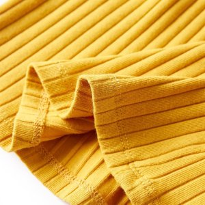 vidaXL Koszulka dziecięca z długimi rękawami, prążkowana, ciemna ochra, 104 6