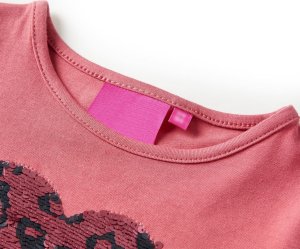 vidaXL Koszulka dziecięca z długimi rękawami, stary róż, 92 3