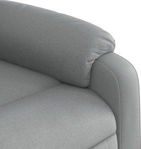 vidaXL Fotel rozkładany, jasnoszary, tapicerowany tkaniną 7