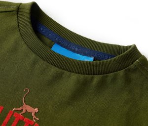 vidaXL Koszulka dziecięca z długimi rękawami, ciemne khaki, 128 3