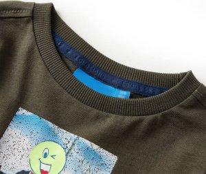 vidaXL Koszulka dziecięca z długimi rękawami, khaki, 128 3