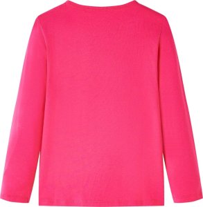 vidaXL Koszulka dziecięca z długimi rękawami, jaskrawy róż, 140 2