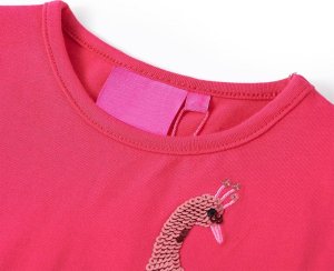 vidaXL Koszulka dziecięca z długimi rękawami, jaskrawy róż, 140 3