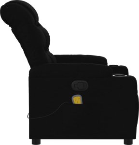 vidaXL Rozkładany fotel masujący, czarny, obity tkaniną 8