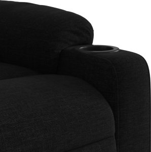 vidaXL Rozkładany fotel masujący, czarny, obity tkaniną 9