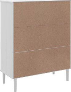 vidaXL Szafka SENJA, imitacja rattanu, biała, 90x40x112 cm, sosnowa 8