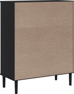 vidaXL Szafka SENJA, imitacja rattanu, czarna, 90x40x112 cm, sosnowa 8