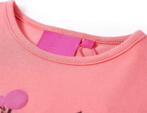 vidaXL Koszulka dziecięca z długimi rękawami, różowa, 104 3