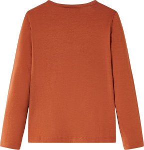 vidaXL Koszulka dziecięca z długimi rękawami, koniakowa, 128 2