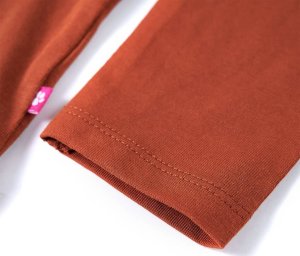 vidaXL Koszulka dziecięca z długimi rękawami, koniakowa, 128 5