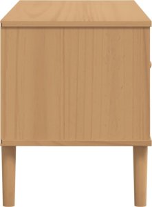 vidaXL Szafka TV SENJA, z plecionką, brązowa, 106x40x49 cm, sosnowa 7