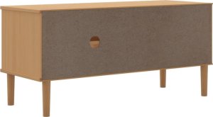 vidaXL Szafka TV SENJA, z plecionką, brązowa, 106x40x49 cm, sosnowa 8