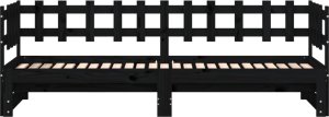 vidaXL Łóżko rozsuwane, czarne, 2x(90x200) cm, lite drewno sosnowe 6