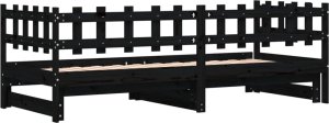 vidaXL Łóżko rozsuwane, czarne, 2x(90x200) cm, lite drewno sosnowe 8