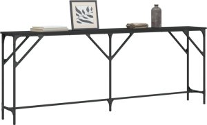 vidaXL Stolik konsolowy, czarny, 200x29x75 cm 3