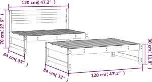 vidaXL 2-cz. zestaw mebli ogrodowych, miodowy brąz, drewno sosnowe 7