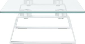 vidaXL Podstawka pod monitor, biała, 40x20x8 cm, szkło i metal 5