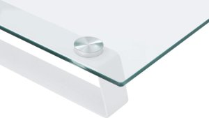 vidaXL Podstawka pod monitor, biała, 40x20x8 cm, szkło i metal 7