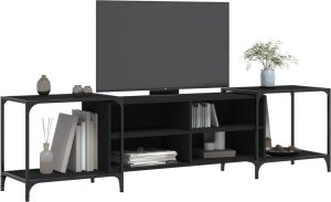 vidaXL Szafka pod TV, czarna, 203x37x50 cm 3