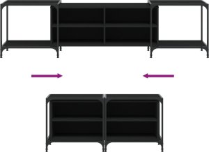 vidaXL Szafka pod TV, czarna, 203x37x50 cm 7