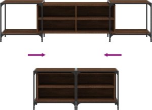 vidaXL Szafka pod telewizor, brązowy dąb, 203x37x50 cm 7