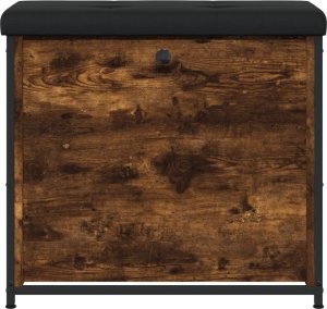 vidaXL Ławka na buty z uchylaną szufladą, przydymiony dąb, 62x32x56 cm 6