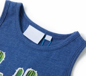 vidaXL Dziecięca koszulka bez rękawów, ciemnoniebieski melanż, 104 3