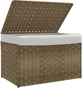vidaXL Kosz na pranie, z pokrywą, 55,5x35x34 cm, polirattan 4