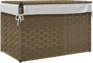 vidaXL Kosz na pranie, z pokrywą, 55,5x35x34 cm, polirattan 6